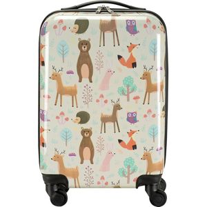 Princess Traveller Kids Collection - Handbagagekoffer - Bosdieren - Koffer met 4 zwenkwielen - Reiskoffer met Telescopische handgreep