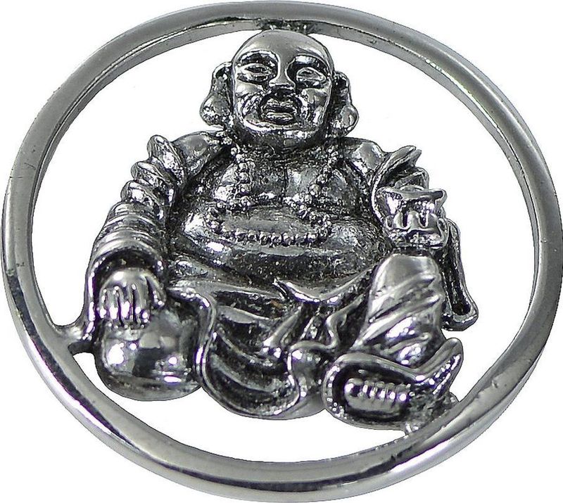 Quiges - Munthouder Munt 33mm Boeddha Verzilverd - EPR009