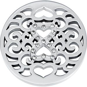 Quiges - Munthouder Munt 25mm Infinity met Zirkonia Zilverkleurig - EPRS040