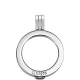 Quiges - Medaillon Munthouder - Zilverkleurig - RVS - 25mm Ø