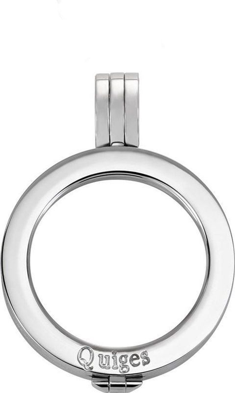 Quiges - Medaillon Munthouder - Zilverkleurig - RVS - 25mm Ø
