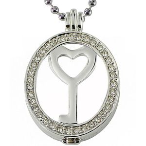 Quiges - Munthouder Ovaal met Ketting en Munt Set - EPMS156