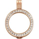 Quiges - EPRHS008 - Munthouder - Roségoudkleurig - 25mm Ø - RVS met Zirkonia