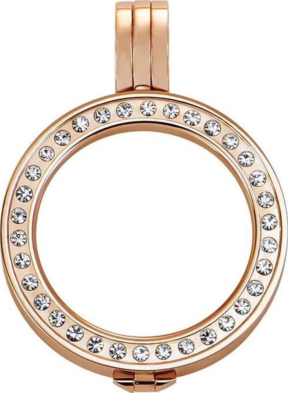 Quiges - EPRHS008 - Munthouder - Roségoudkleurig - 25mm Ø - RVS met Zirkonia