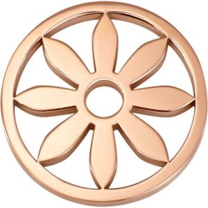Quiges - Munthouder Munt 33mm RVS Bloem Rosegoudkleurig - EPR120