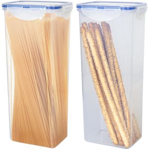 Lock&Lock Vershouddoos - Bewaardoos voedsel - Voorraadbus - Voorraaddoos - Voorraadpot - Voor Spaghetti - Pasta - Luchtdicht - 2 liter - Transparant - Set van 2 Stuks