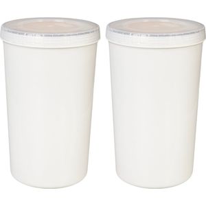 Lock&Lock Beschuitbus - Bewaardoos voor Beschuit - Rijstwafel bewaarbus - Voorraadbussen - Voorraaddozen - Luchtdicht - Set van 2 Stuks - 1,9 liter - Wit - LocknLock