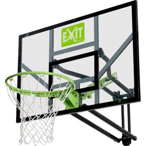 EXIT Toys Galaxy Basketbalbord voor Muurmontage - Met Basketbalring, Net en Bevestigingsmaterialen - Bord in 5 Hoogtes Verstelbaar - Voor Kinderen en Volwassenen - Stevig Frame - Groen/Zwart