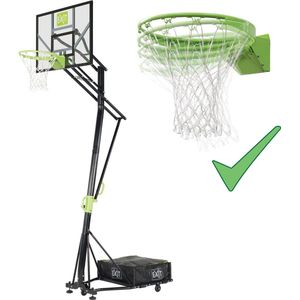 EXIT Galaxy verplaatsbaar basketbalbord op wielen met dunkring - groen/zwart