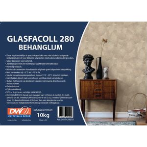 Behanglijm voor slecht zuigende muren - Glasfacoll 280 - emmer 10kg - kant en klaar