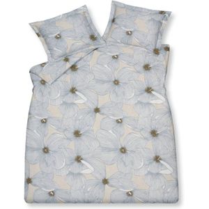 Vandyck - Moonflower Stone - Dekbedovertrek - 240x220 cm - Katoensatijn