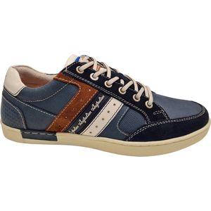 Australian, Schoenen, Heren, Veelkleurig, 44 EU, Leer, Blauwe Leren Herensneaker - Nothingham