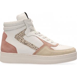Maruti Sneakers/hoge-sneakers dames b6a white pink pixel offwhite leer combi