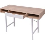 vidaXL-bureau-met-1-lade-eiken-en-wit