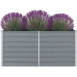 Hochbeet 160 x 80 x 77 cm Verzinkter Stahl Grau Vidaxl