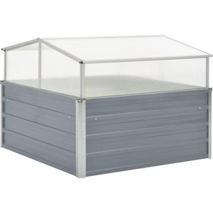 VidaXL Tuinkas 100x100x85 cm Gegalvaniseerd Staal Grijs
