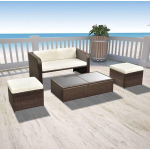 vidaXL-4-delige-Loungeset-met-kussens-poly-rattan-bruin