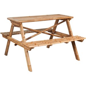 VidaXL Picknicktafel 120x120x78 cm - Bamboe