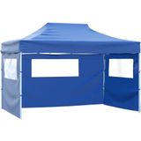 VidaXL Vouwtent Pop-up 3x4,5m Blauw + 4 Zijwanden