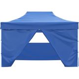 VidaXL Vouwtent Pop-up 3x4,5m Blauw + 4 Zijwanden