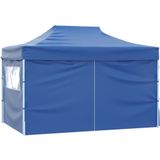 VidaXL Vouwtent Pop-up 3x4,5m Blauw + 4 Zijwanden