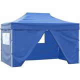VidaXL Vouwtent Pop-up 3x4,5m Blauw + 4 Zijwanden