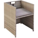 VidaXL Tuinstoelen 2 st met Kussens - Poly Rattan Beige