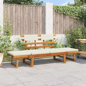 vidaXL - Tuinbank - Massief Acaciahout - 2-in-1 - Met Kussens