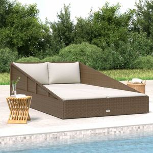 VidaXL Tuinbed 110x200 cm Poly Rattan Bruin