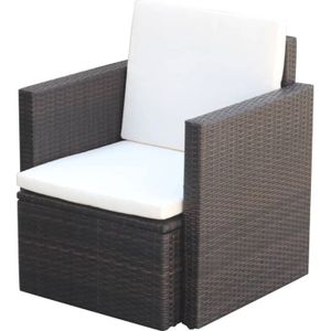 VidaXL Tuinstoel met Kussens Poly Rattan Bruin