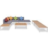 vidaXL 5-tlg. Garten-Lounge-Set mit Auflagen Aluminium und WPC