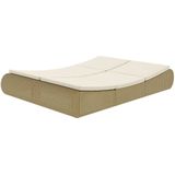 VidaXL Loungebed Poly Rattan Beige