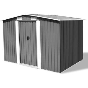 Gartenschuppen Grau Metall 257 x 205 x 178 cm Vidaxl