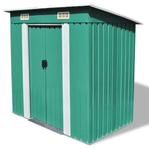 vidaXL - Tuinschuur - Groen - Gegalvaniseerd Staal