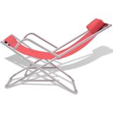 VidaXL Verstelbare Terrasstoelen - Set van 2 - Staal - Rood