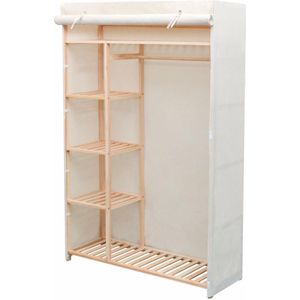 vidaXL - Kledingkast - stof - en - grenenhout - 110x40x170 - cm