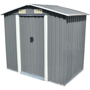 vidaXL - Tuinberging - 204x132x186 - cm - metaal - grijs