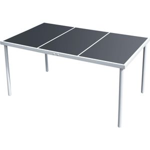 VidaXL Tuintafel 150x90x74 cm Staal Zwart