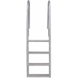 vidaXL Dok/zwembadladder met 4 treden aluminium 167 cm