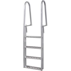 vidaXL Dok/zwembadladder met 4 treden aluminium 167 cm