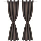vidaXL Gordijnen - Verduisterend - Bruin - Polyester - 2 Stuks
