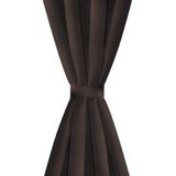 vidaXL Gordijnen - Verduisterend - Bruin - Polyester - 2 Stuks