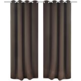 vidaXL Gordijnen - Verduisterend - Bruin - Polyester - 2 Stuks