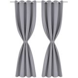 vidaXL Gordijn - Verduisterend - Grijs - Polyester - 270x245 cm