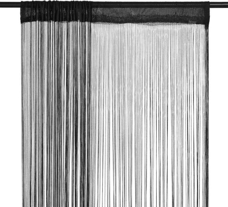 Fadenvorhänge 2 Stk. 100 x 250 cm Schwarz Vidaxl