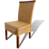 VidaXL Eetkamerstoelen 2 st Natuurlijk Rattan Bruin