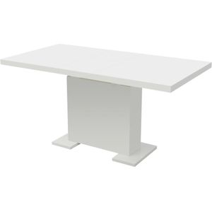 vidaXL Eettafel verlengbaar hoogglans wit