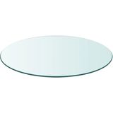 vidaXL - Tafelblad - Rond - Transparant - Gehard Glas - Diameter 400 mm