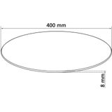vidaXL - Tafelblad - Rond - Transparant - Gehard Glas - Diameter 400 mm