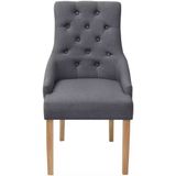 VidaXL Eetkamerstoelen 2 st. Stof Donkergrijs